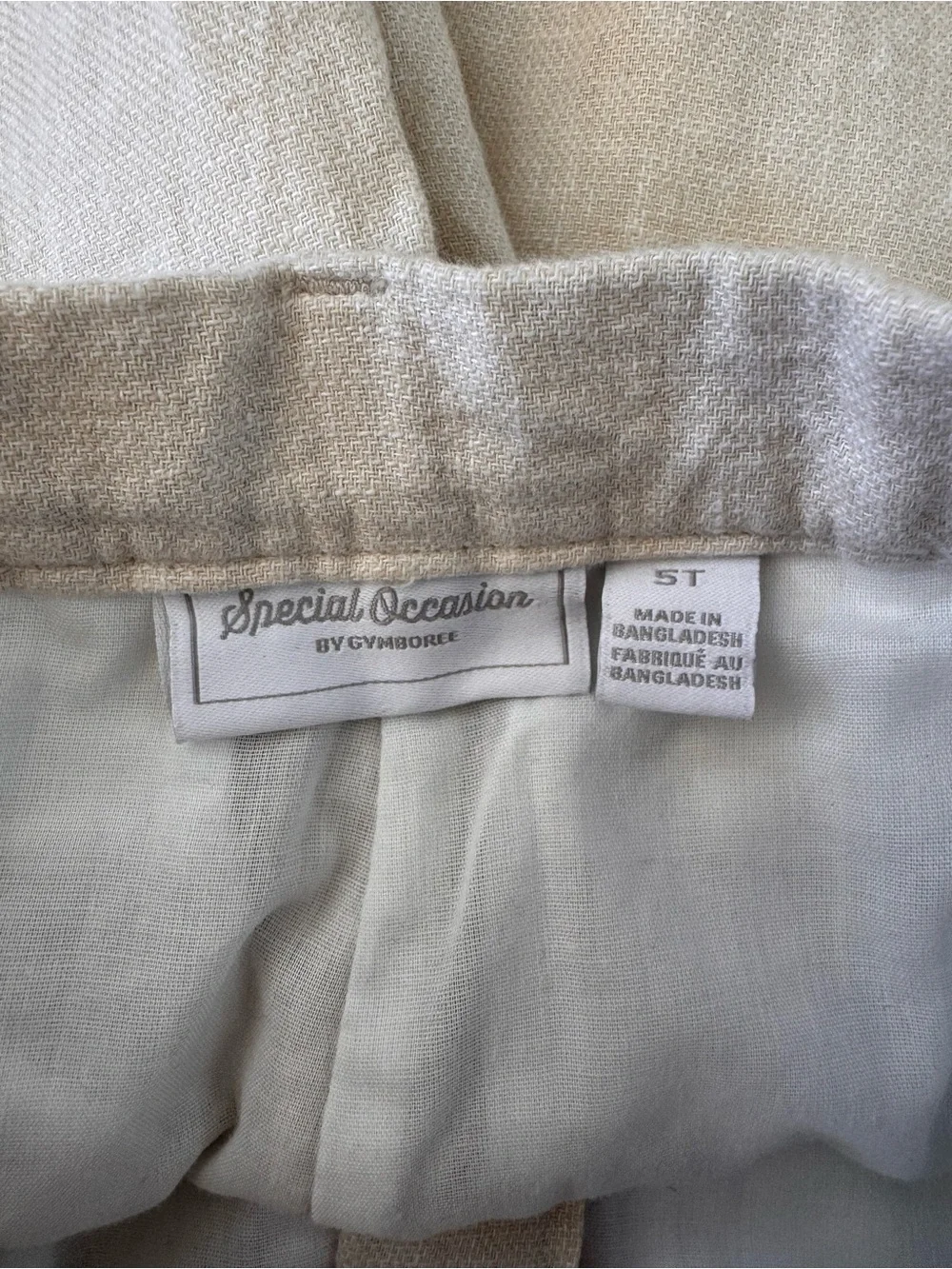 NWT Gymboree Boys Linen Blend Dress Pants 5T Beige Easter Wedding